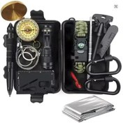 تصویر کیت کمپینگ و سفر 16 در 1 مدل Survival Kit - جعبه ابزار چندمنظوره اضطراری - کد 2083645 