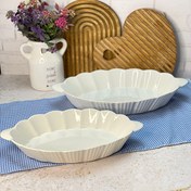 تصویر تابه رز بیضی سرامیکی جنس سرامیک فر و مایکروفری