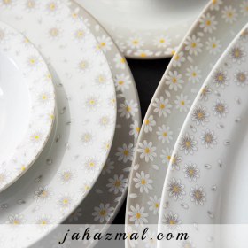 تصویر سرویس چینی زرین 12 نفره کامل کامومیلا Zarin Iran ItaliaF Clara-Plus 74 Pieces FDC Dinnerware-Set