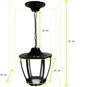 تصویر چراغ آویز حیاطی و پارکی فلزی مدل C-1TC 