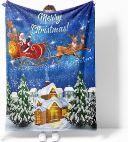 تصویر پتو پلی استر طرح دار سال نو و کریسمس ارایس هوم برند eray home Erays Home New Year & Christmas Patterned Polar TV Blanket