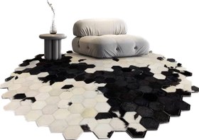 تصویر مرکز خرید فرش پوست گاوی patchwork cowhide rug