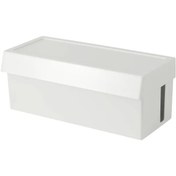 تصویر جعبه مدیریت کابل ایکیا، مدل SÄTTING، سفید/ 14×32 سانتی متر 