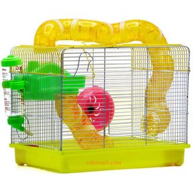 تصویر قفس همستر همراه با لوازم و تونل (رنگبندی متنوع) Birds' Park Hamster Cage withَ Accessories