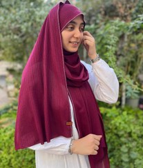 تصویر شال کشی نگین دار زرشکی - شال کشی ساده 