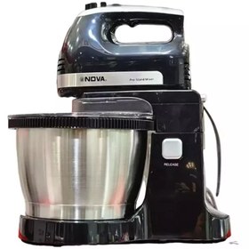 تصویر همزن کاسه دار نوا مدل NM71-WBS Nova Stand Mixer Model NM-71WBS, 300W, 2.2L Stainless Steel Bowl, 3-Speed, Turbo Function, Includes 4 Attachments