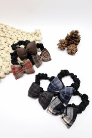 تصویر کش مو اسکرانچی پاییزی با پاپیون - ۴ 