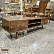 تصویر میز تلویزیون و میز تی وی آماندا پایه چوبی 