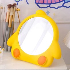 تصویر آینه جوجه فانتزی هم رومیزی هم دیواری دارای پایه تنظیم رنگ زرد - زرد 