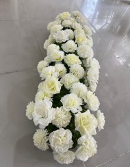 تصویر گلدان گل مصنوعی طرح روژین سفید 