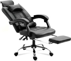 تصویر ZUIHAO Ergonomic Office Chair or Gaming ChairPU Computer Desk Chair for Office and Gaming with Adjustable Headrest and Lumbar Support and FootrestBlack - ارسال 15 الی 20 روز کاری 