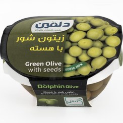 تصویر زیتون سبز باهسته قایقی کوچک ممتاز 150 گرم 