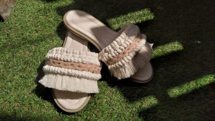 تصویر دمپایی حمام مکرومه مدل R404 