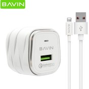 تصویر شارژر دیواری فست شارژ باوین همراه با کابل Bavin PC527 Fast Charger 