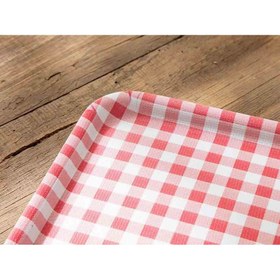 تصویر سینی انگلیش هوم مدل Gingham Red ENGLISHHOME Gingham Red Melamin Kaydırmaz Tepsi