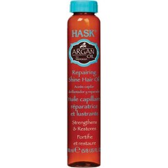 تصویر روغن مو آرگان با خاصیت ترمیم و درخشان کننده برند hask Argan Oil Repairing Shine Hair Oil