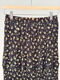 تصویر دامن حریر پلیسه گل‌دار کد 200 