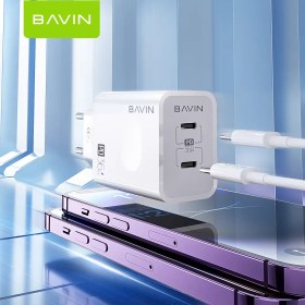 تصویر شارژر دیواری باوین Bavin PC859Y توان 36 وات با کابل 