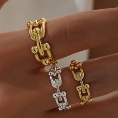 تصویر انگشتر زنانه استیل تیفانی نانو رنگ ثابت Tiffany ring