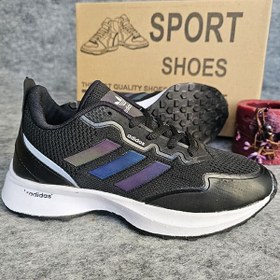 تصویر کفش کتونی زنانه آدیداس ایرانی بافت رنگ مشکی Adidas 8011 B 