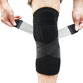 تصویر بریس زانو Senston با آستین زانو بند قابل تنظیم برای ورزش - ارسال 20 روز کاری Senston Knee Brace With Adjustable Strap Knee Sleeve for Sporting, Running, Weightlifting Knee Support/Compression Knee Sleeve For Women/Girls (Black, X-Large)