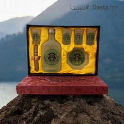 تصویر ست شات قهوه و زیر سیگاری طرح استارباکس 