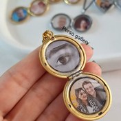 تصویر لاکت استیل طلایی با طرح تاج - بدون زنجیر 