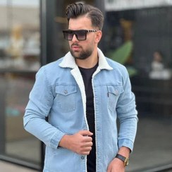 تصویر کت لی داخل خز آبی روشن سایز ۲XL 