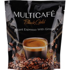 تصویر اسپرسو فوری بلک گلد مولتی کافه – 40 ساشه 2.5 گرمی multicafe Black Gold instant Espresso with Ginseng-40sticks