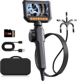 تصویر دوربین بازرسی بروسکوپی چرخشی ۳۶۰ درجه QIMIC با کیفیت 1080P QIMIC 1080P 360° Articulating Borescope Inspection Camera