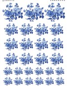 تصویر ترانسفر مدل گل آبی کد 355 