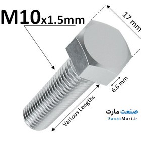 تصویر پیچ قطر 10 گالوانیزه سرد Bolt M10 Grade 5.8