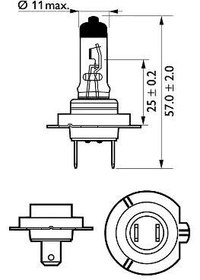 تصویر لامپ 55 وات 30% پایه H7 فیلیپس 