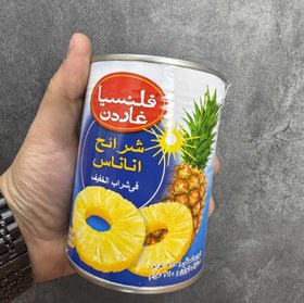 تصویر کمپوت آناناس حلقه ای والنسیا گاردن اصل تایلند وزن 565 گرم Valencia Garden pineapple ring compote, original from Thailand, weight 565 grams