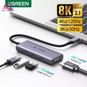 تصویر هاب USB Type-C برند یوگرین مدل UGREEN CM500 HDMI 2.1 8K 30Hz 3D 4port 