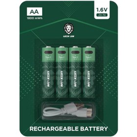 تصویر باتری قلمی گرین لاین مدل GNAKBAA ALKALINE بسته 4 عددی Green Lion GNAKBAA ALKALINE AA Battery - Pack of 4