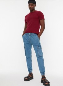 تصویر شلوار جین جگرینی با فیت راحت و رنگ میانه برند trendyol Mid Wash Relaxed Fit Jogg Jeans