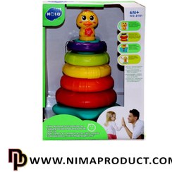 تصویر اسباب بازی حلقه موزیکال جوجه 6+ ماه Hola Toys rainbow duck toy:2101