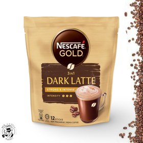 تصویر نسکافه گلد NESCAFE GOLD مدل دارک لته Dark latte پک 12 ساشه ای 