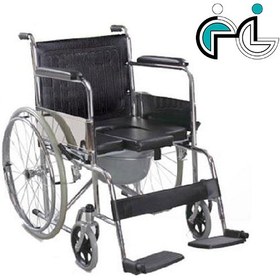 تصویر ویلچر حمامی 609U AZ ا 2-function metal folding wheelchair (bathroom, toilet) AZ 609U 2-function metal folding wheelchair (bathroom, toilet) AZ 609U