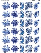 تصویر ترانسفر مدل گل آبی کد 349 