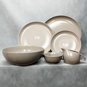 تصویر سرویس غذاخوری چینی دیپلمات رنگی نسکافه ای مات 