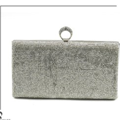تصویر کیف مجلسی زنانه کد ۱۳۶۶ رنگ سفید طلایی 