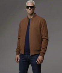 تصویر کاپشن جیر قهوه ای استر دار ترک Zd۱۹ 