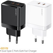 تصویر شارژر یوسمز مدل USAMS US-CC172 Gan Fast Charger Dual Type-C Ports USAMS US-CC172-Gan Fast-Charger -Dual Type-C Ports