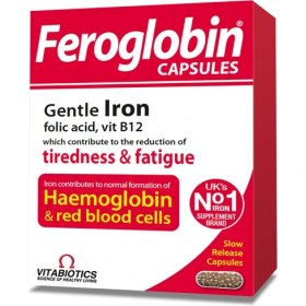 تصویر کپسول فروگلوبین ب ۱۲ ویتابیوتیکس بسته 30 عددی feroglobin b12