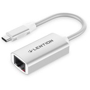 تصویر تبدیل USB-C به LAN لنشن مدل CU604 ا Lention USB C to Gigabit Ethernet Adapter Lention USB C to Gigabit Ethernet Adapter