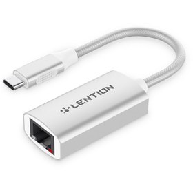 تصویر تبدیل USB-C به LAN لنشن مدل CU604 Lention USB C to Gigabit Ethernet Adapter CU604