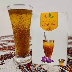 تصویر شربت فوری خاکشیر و تخم شربتی و دانه چیا و زعفران و شکر قهوه ای 15 عددی 