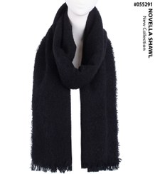 تصویر شال پشمی مشکی کد 055291 